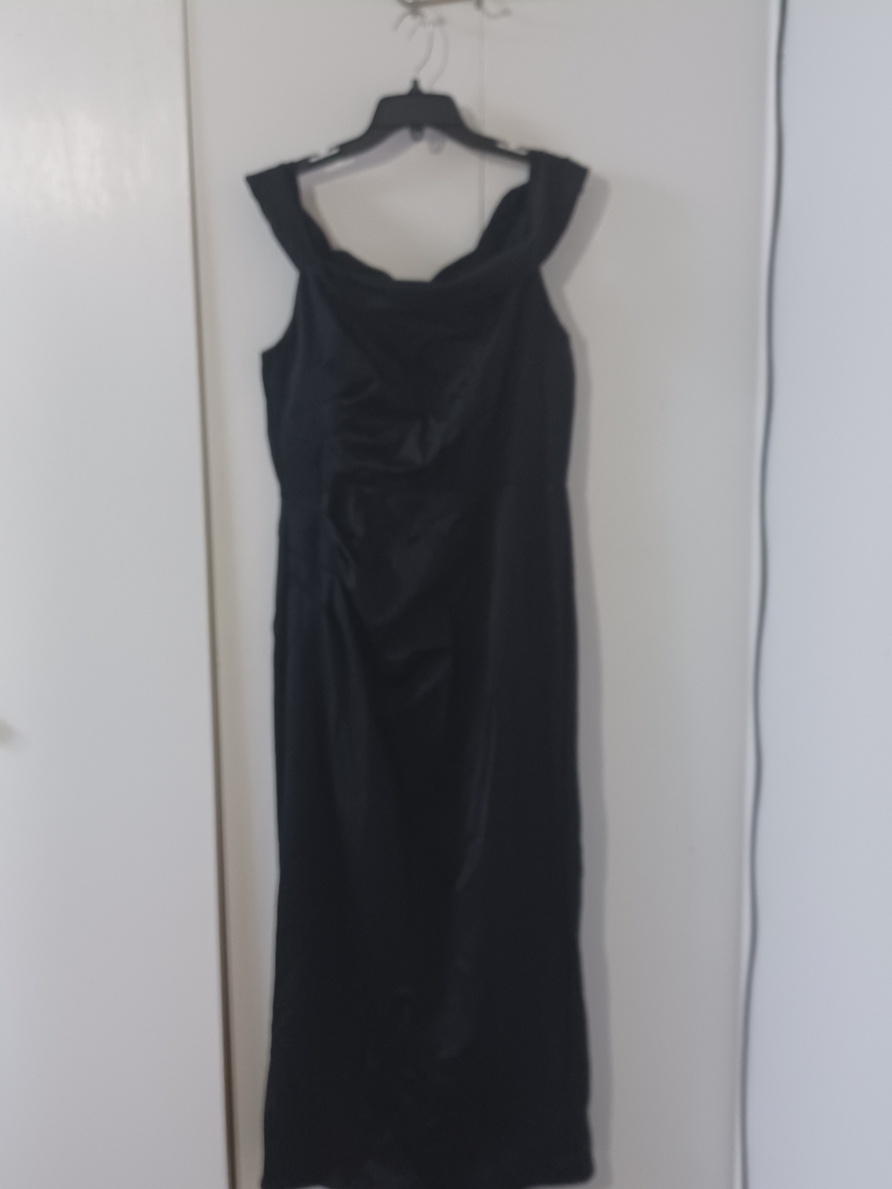 Elegant Black Cowl Neck Evening Dress - Women's Formal Dress
